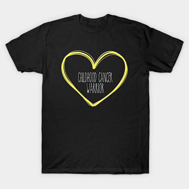 Childhood Cancer Warrior Heart Support T-Shirt by MerchAndrey